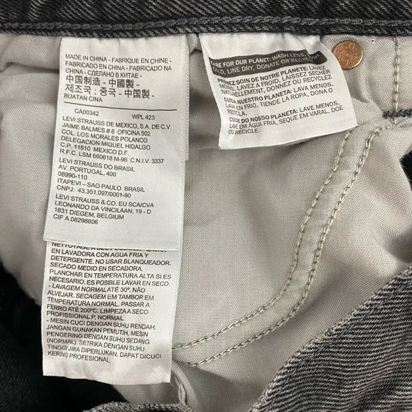 Levi’s Cut Off Denim Shorts Black size 30 - Picture 7 of 7